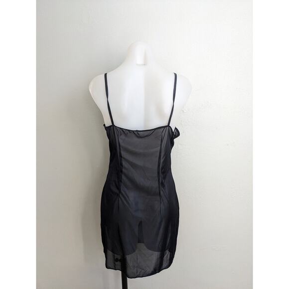 Cap Juluca Sz 10 Slip Mini Dress Sleepwear Black Chemise Translucent Sleeveless - Picture 7 of 8